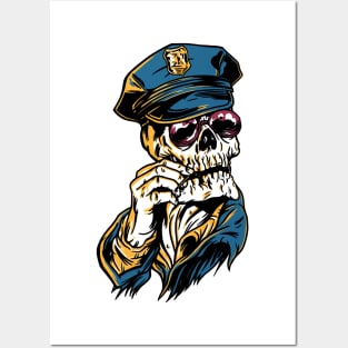 Police Skull Posters and Art